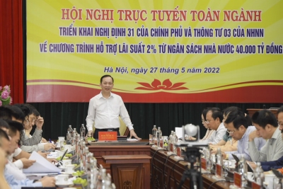 Hội nghị trực tuyến toàn Ngành ngân hàng triển khai chương trình hỗ trợ lãi suất 2% từ nguồn Ngân sách nhà nước 40.000 tỷ